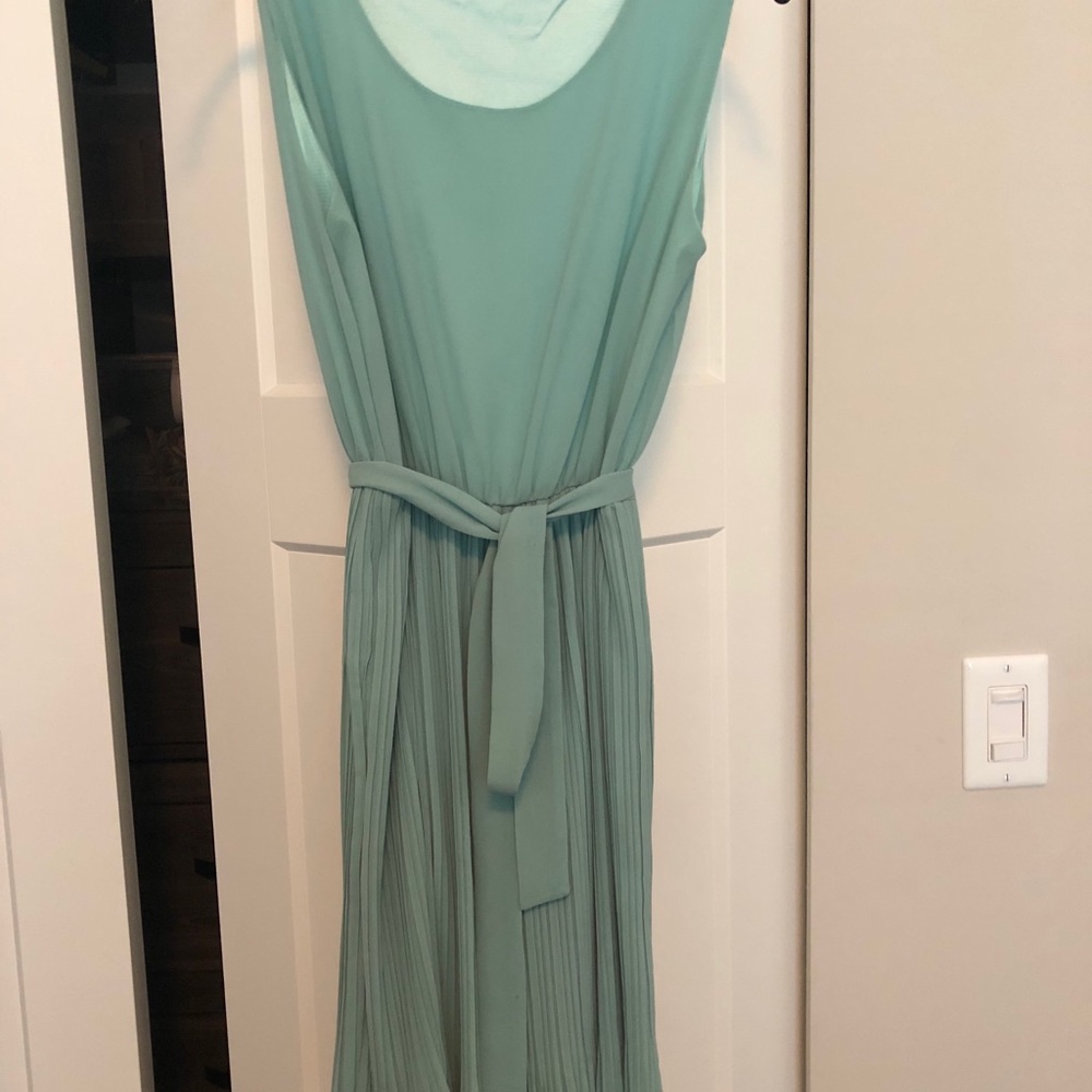 Green chiffon dress